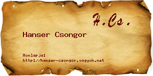 Hanser Csongor névjegykártya